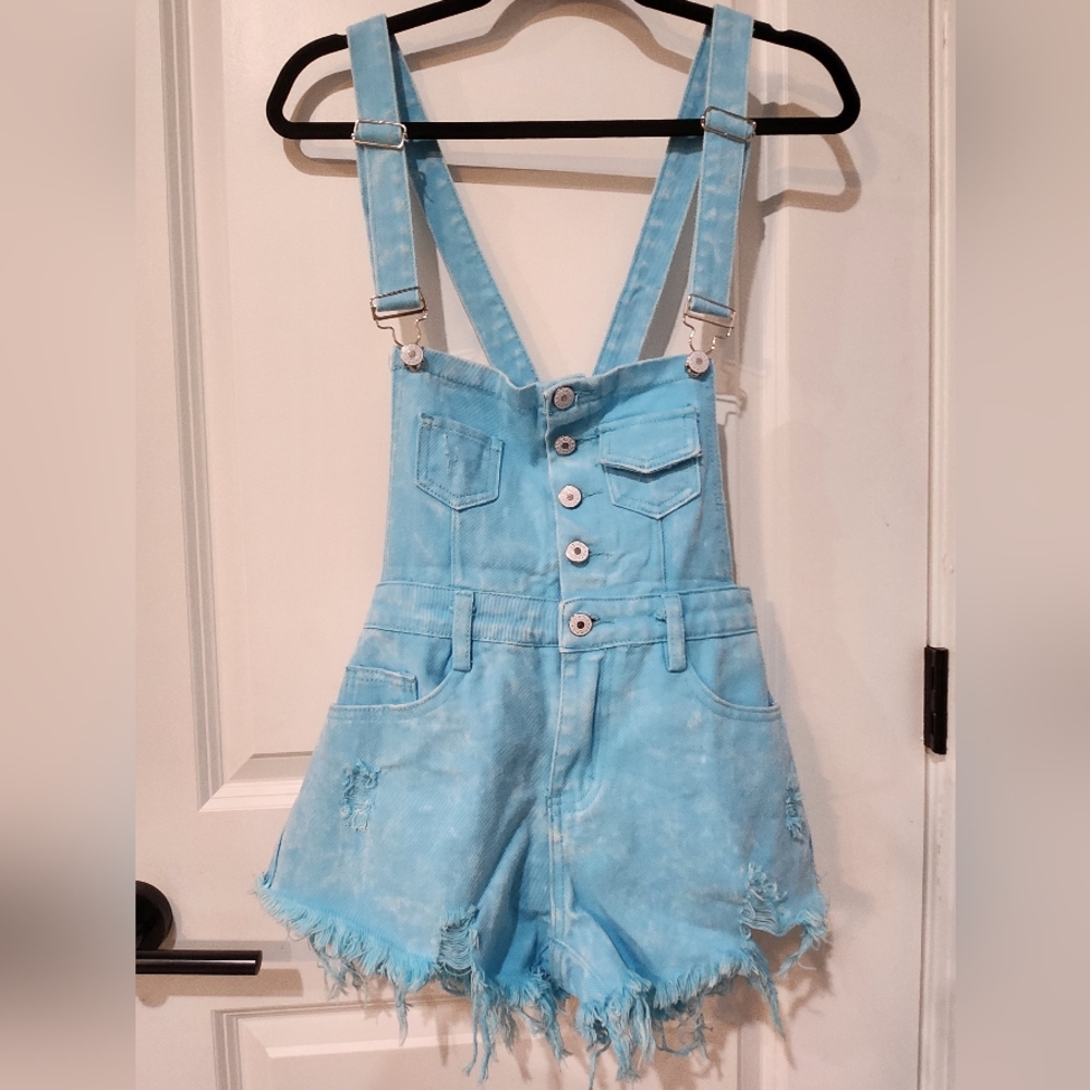 NWT pastel bib shorts Blue all size M